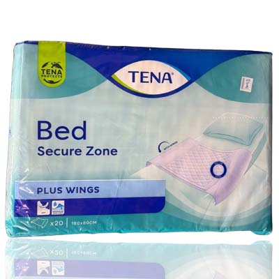 TENA Bed Secure Zone Bed Liners + Wings 180x80cm 20’s
