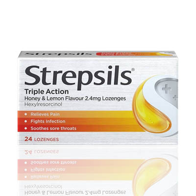 Strepsils Triple Action Honey & Lemon 24s