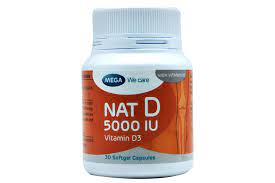 NAT D Soft Gel Capsules (Vitamin D3 5000IU) - 30's