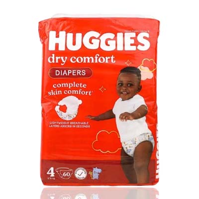 Huggies Dry Comfort (size 4) 8-14Kgs, 60 pieces