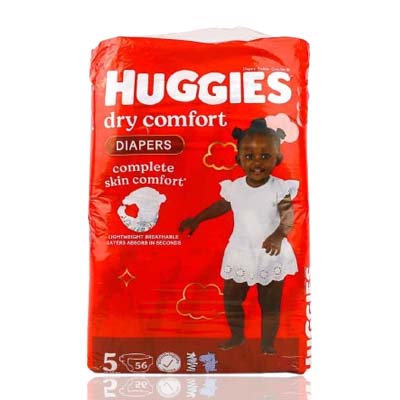 Huggies Dry Comfort (size 5) 12-22Kgs, 56 pieces