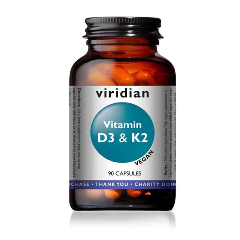 Viridian Vitamin D3 1,000iu & K2 45ug MK7 Vcaps 90's