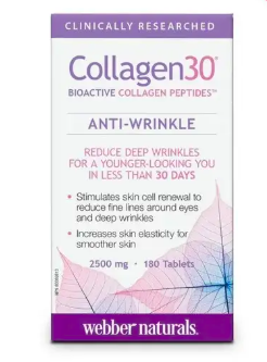 Webber Naturals Collagen30 Anti-Wrinkle Bioactive Peptides Tabs 180s