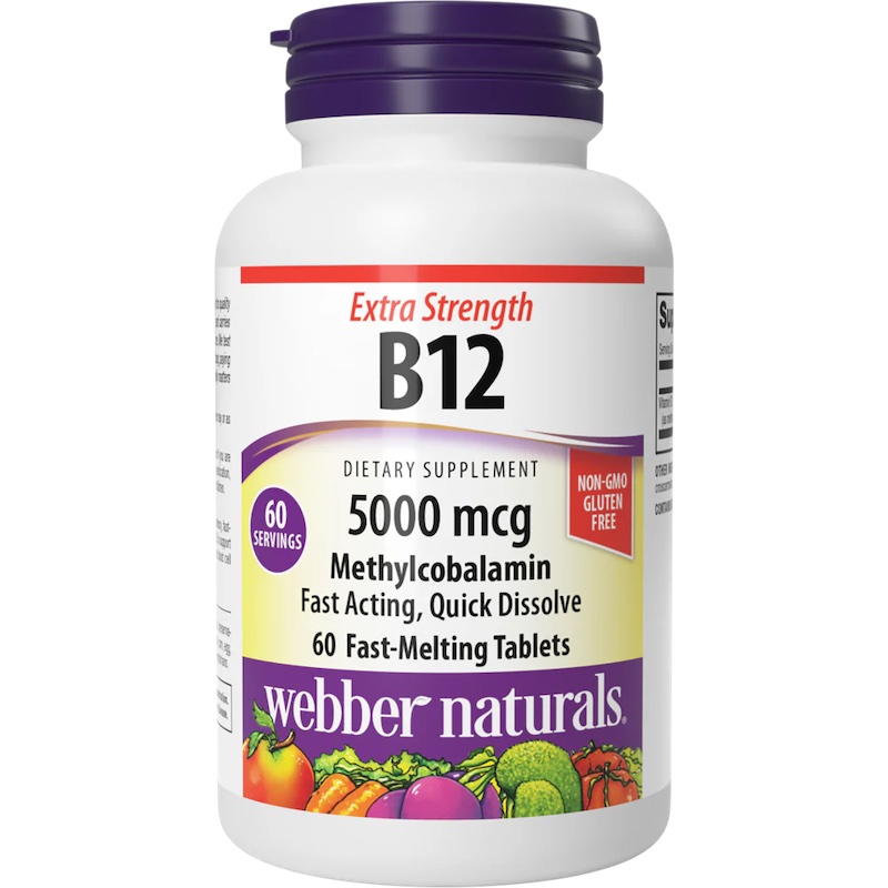 Webber Naturals B12 Methylcobalamin 5000mcg Sublingual Tabs 60's