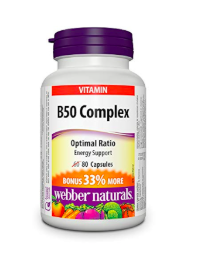 Webber Naturals B50 Complex Energy Support Caps 80’s
