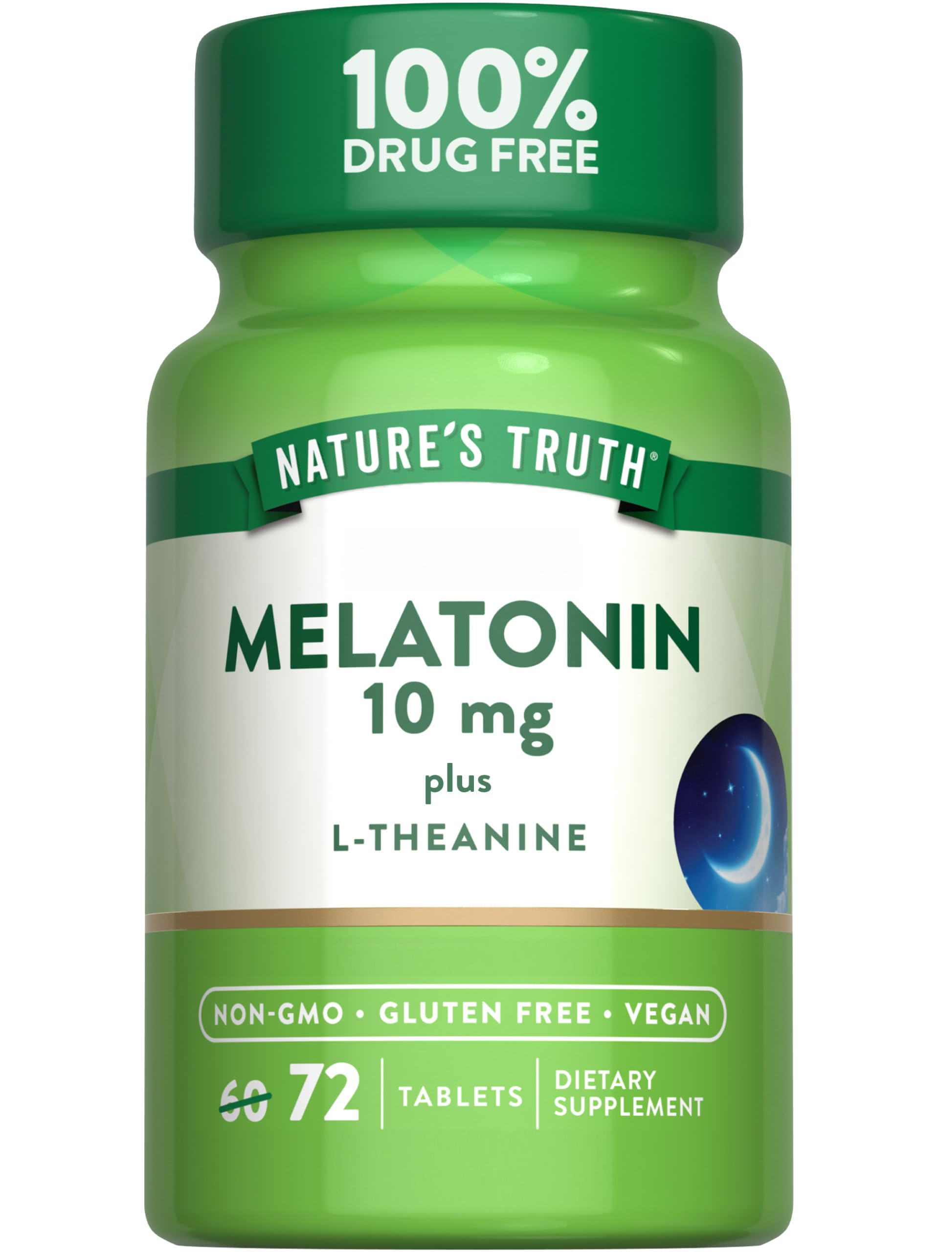 Nature's Truth Melatonin 10mg Plus L-Theanine Tablets 72s