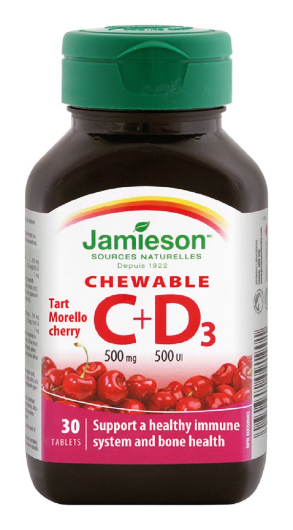 Jamieson Chewable C 500mg + D3 500IU Tablets 30’s