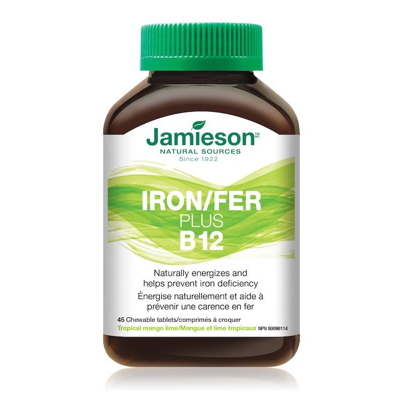 JAMIESON Iron Plus B12 Chewable Tablets 45’s