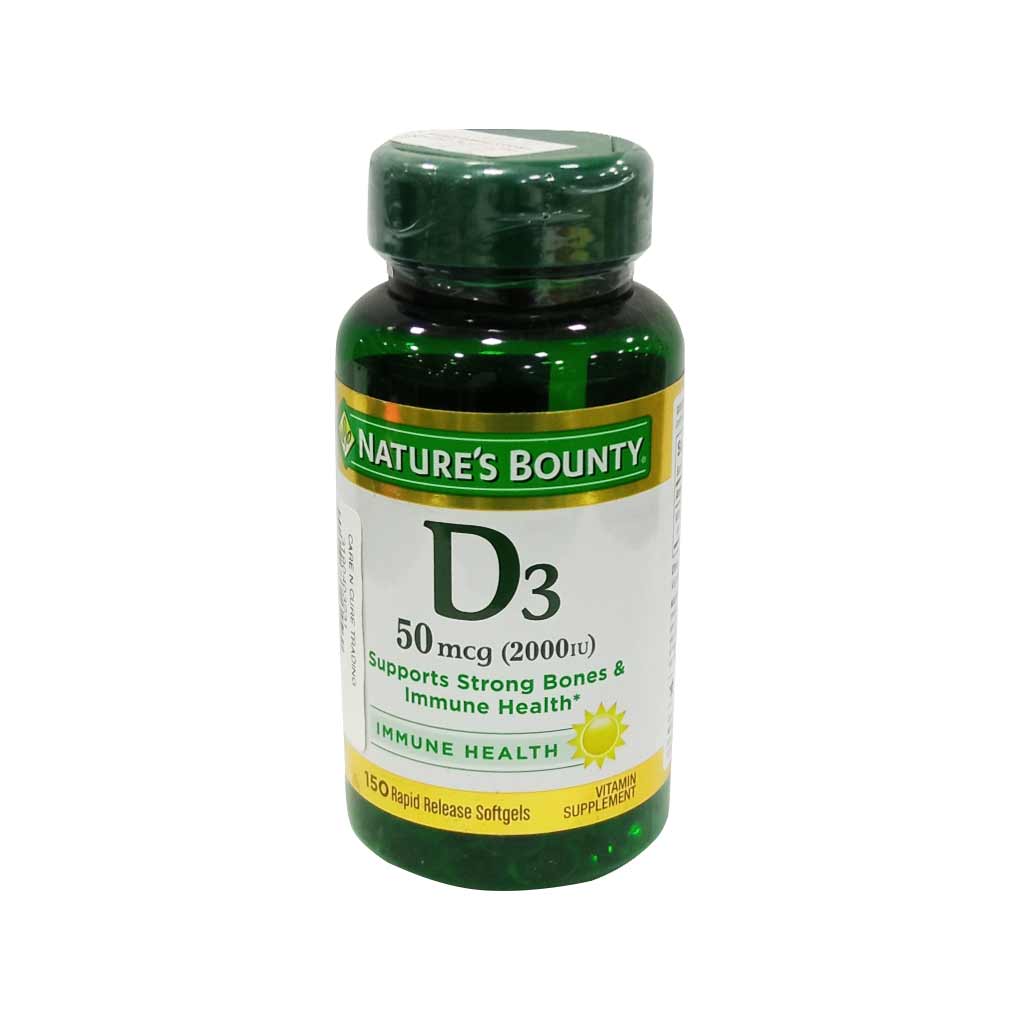 Nature's Bounty D3 50mcg (2000 IU) Rapid Release Softgel 150s