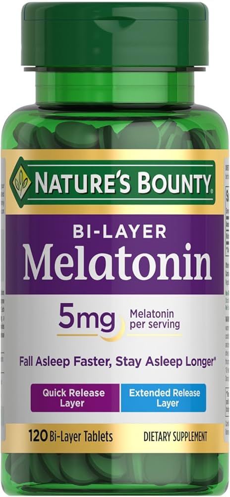 Nature's Bounty Melatonin 5mg Dual Spectrum Bi-Layer Veg Tablets 60s
