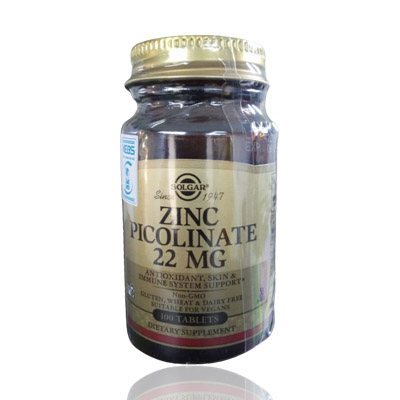 Solgar  Zinc Picolinate 22mg Tabs 100's