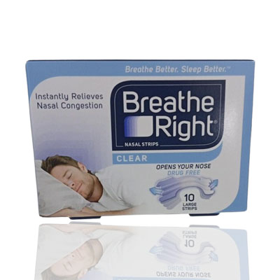 Breathe Right Nasal Strips Clear Large 10's.