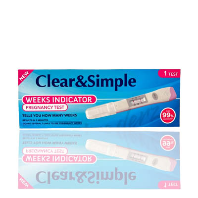 Clear & Simple Weeks Indicator Pregnancy Tests 1s