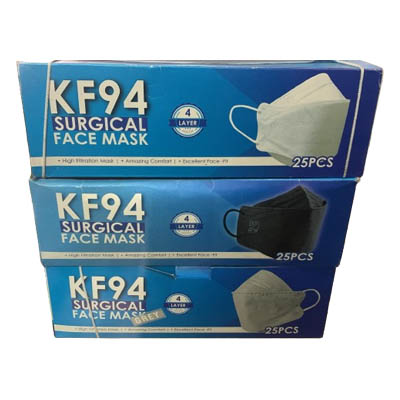 Face Mask (KF94) Adults 25's (Fish Shape)(White,Black)