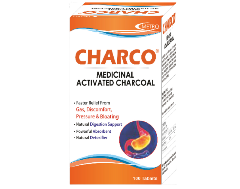 Charco Medicinal Activated Charcoal 100s