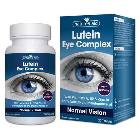 Natures Aid Lutein Eye Complex with/10mg Lutein, Bilberry & Alpha Lipoic Acid (Vegan)-90's
