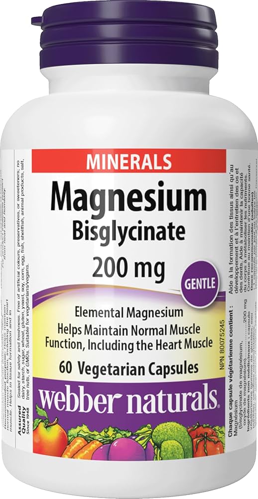 Webber Naturals Magnesium Bisglycinate 200mg Veg caps 60s