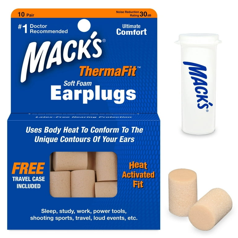 Mack’s ThermaFit Soft Foam Earplugs 10 Pairs (9510-TC)