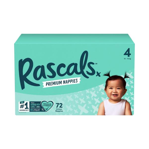 Rascals Premium Nappies Size 4 (7–18kg)