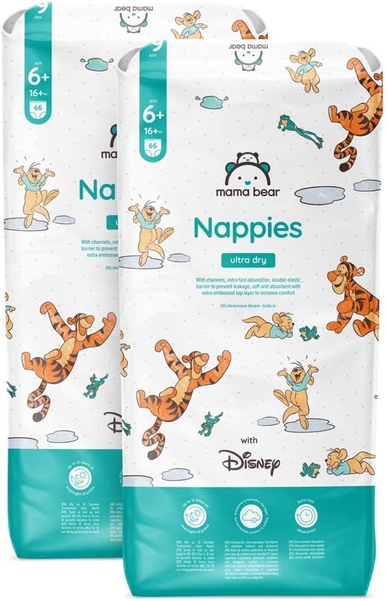 Mama Bear Disney Ultra Dry Nappies 66s, Size 6 (15+ kg)